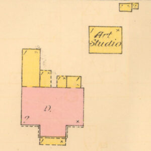 an old map showing the art studio separate from the main house
